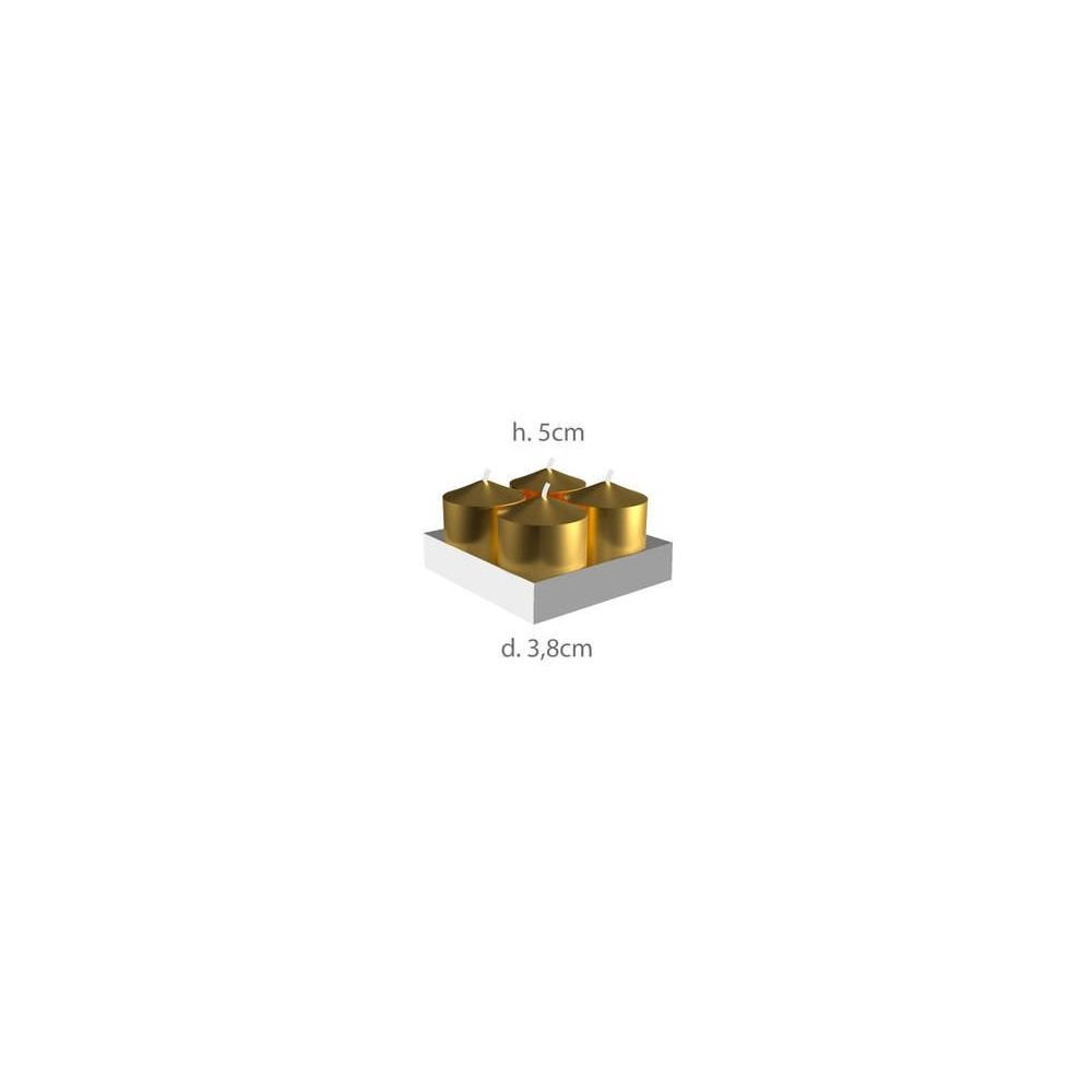 SET 4 PILLAR D3.8XH5CM ORO